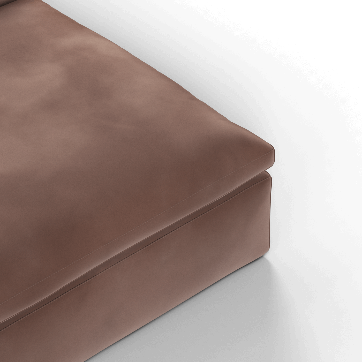 Canapé d'angle modulaire trois places Ari avec personnalisation complète du tissu