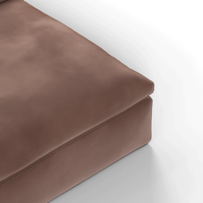 Canapé d'angle modulaire trois places Ari avec personnalisation complète du tissu