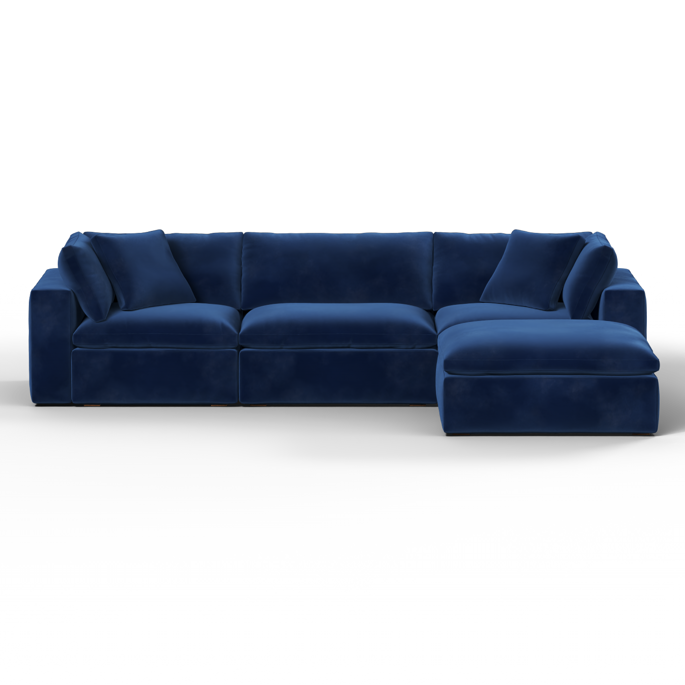 Canapé d'angle modulaire trois places Ari avec personnalisation complète du tissu