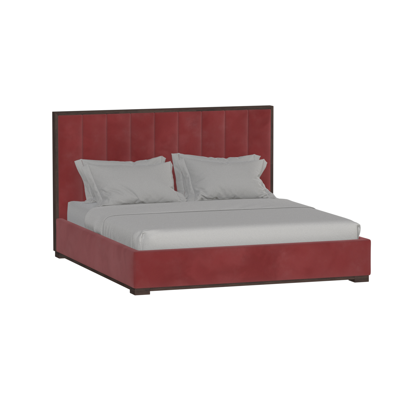 Ava Bed with Framed Vertical Headboard Panels