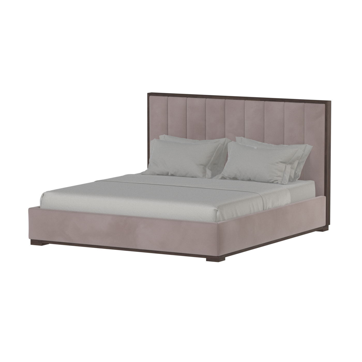 Ava Bed with Framed Vertical Headboard Panels