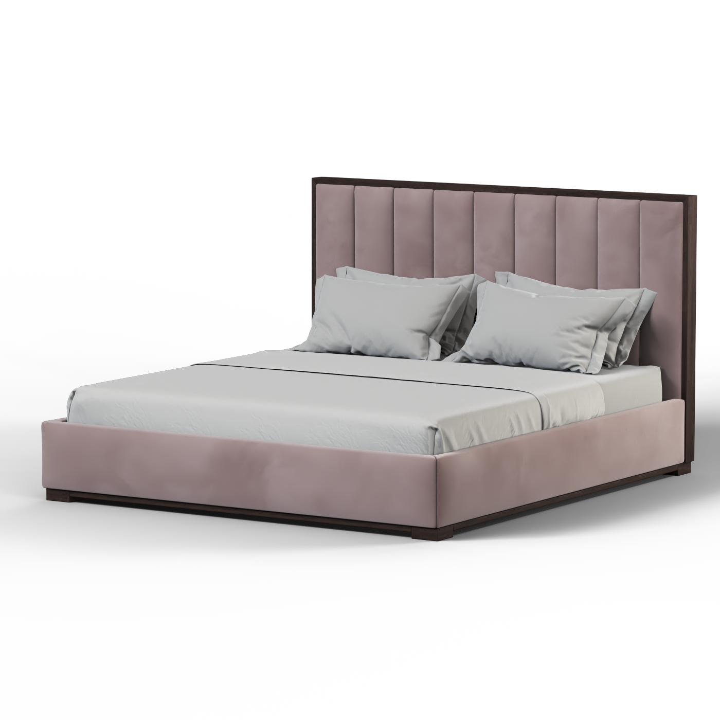 Ava Bed with Framed Vertical Headboard Panels