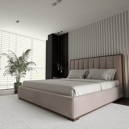 Ava Bed with Framed Vertical Headboard Panels
