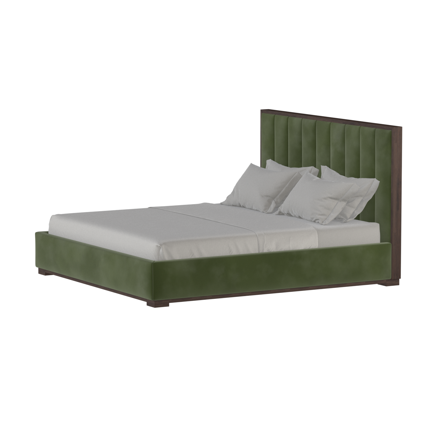Ava Bed with Framed Vertical Headboard Panels