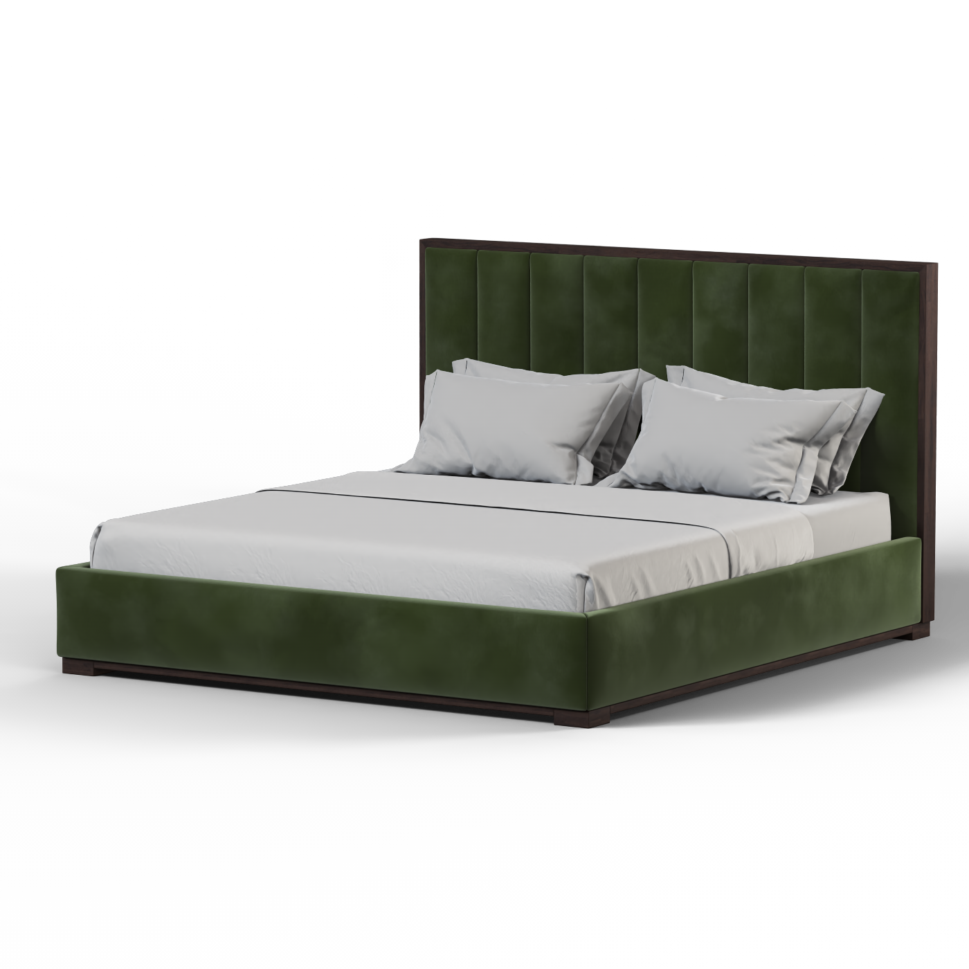 Ava Bed with Framed Vertical Headboard Panels