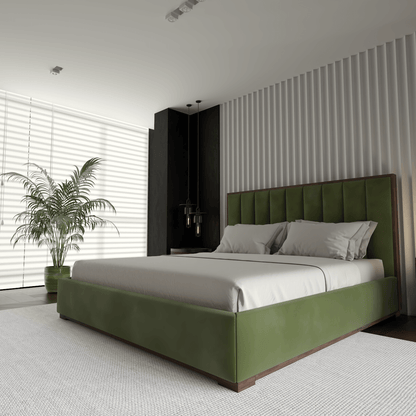 Ava Bed with Framed Vertical Headboard Panels