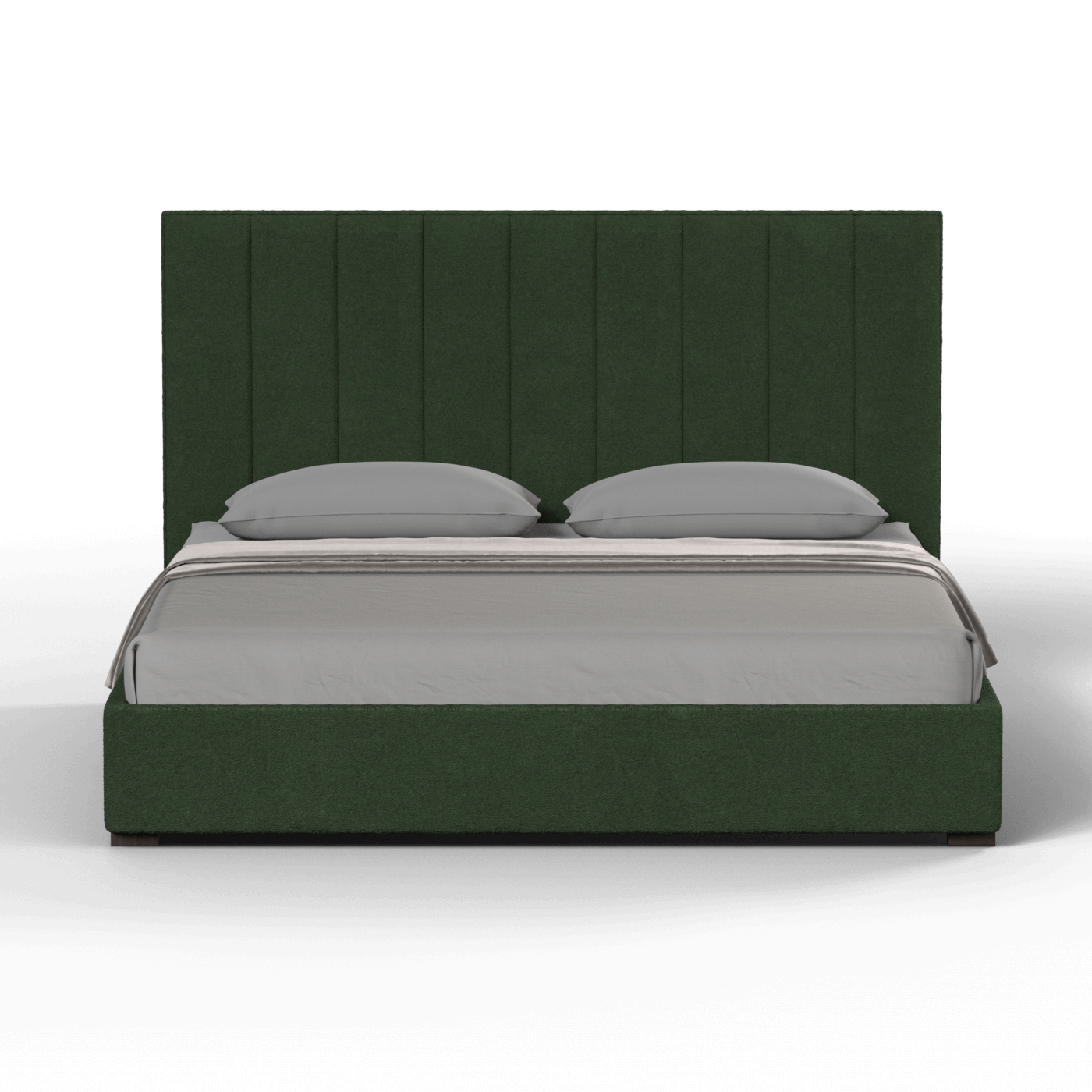 Lit à tête de lit haute Ava en tissu de luxe