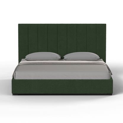 Lit à tête de lit haute Ava en tissu de luxe