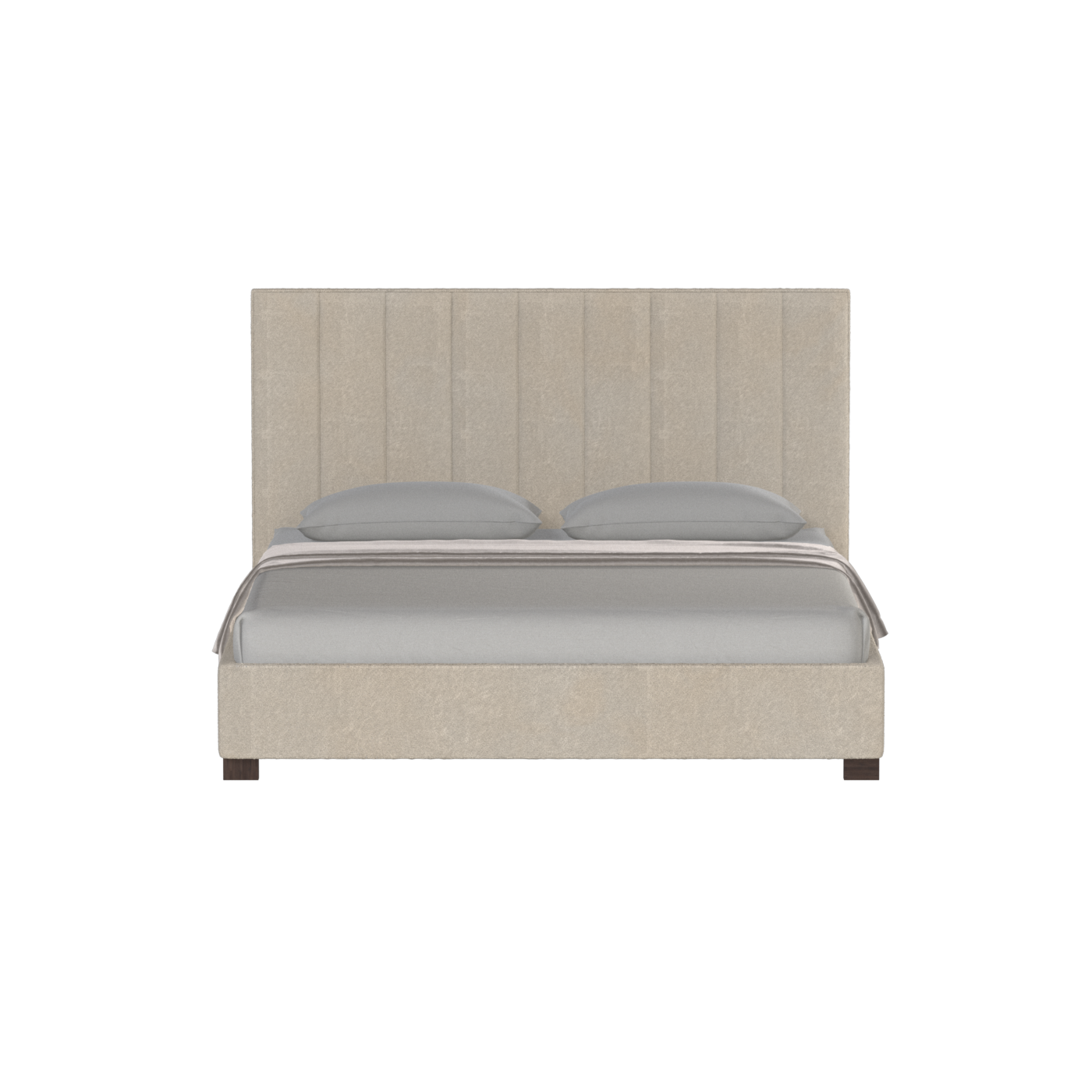 Lit à tête de lit haute Ava en tissu de luxe