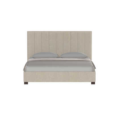 Lit à tête de lit haute Ava en tissu de luxe