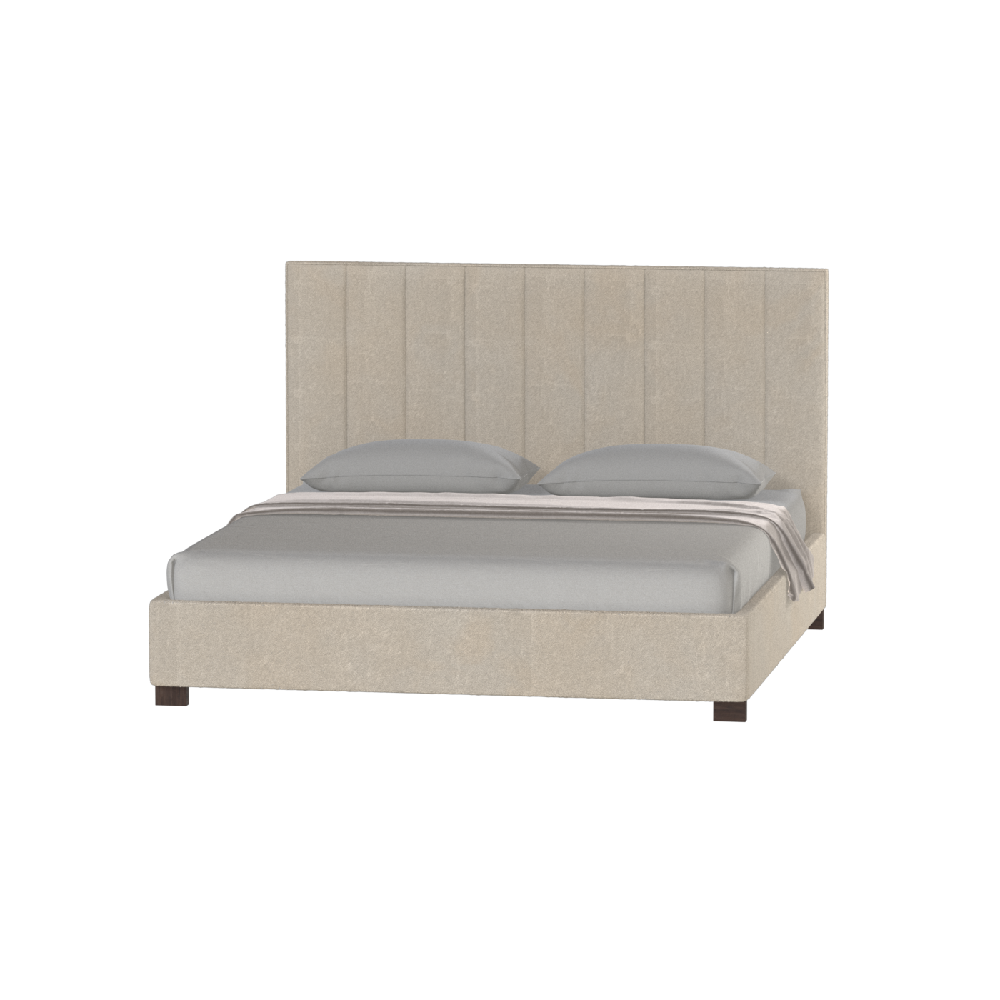 Lit à tête de lit haute Ava en tissu de luxe