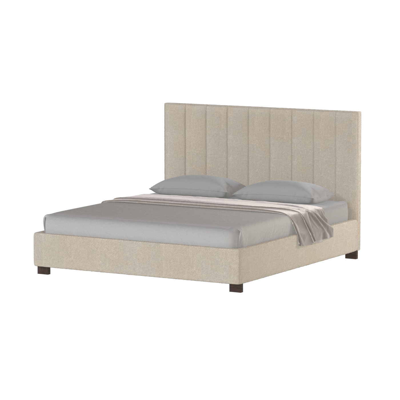 Lit à tête de lit haute Ava en tissu de luxe