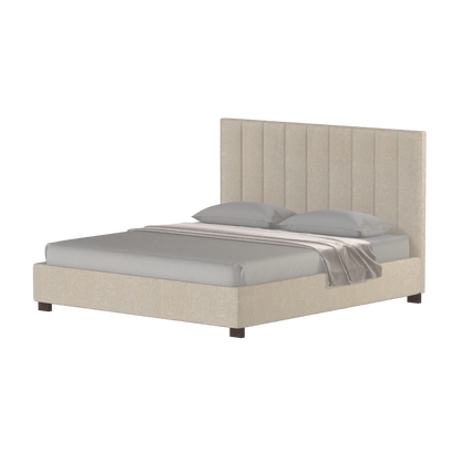 Lit à tête de lit haute Ava en tissu de luxe