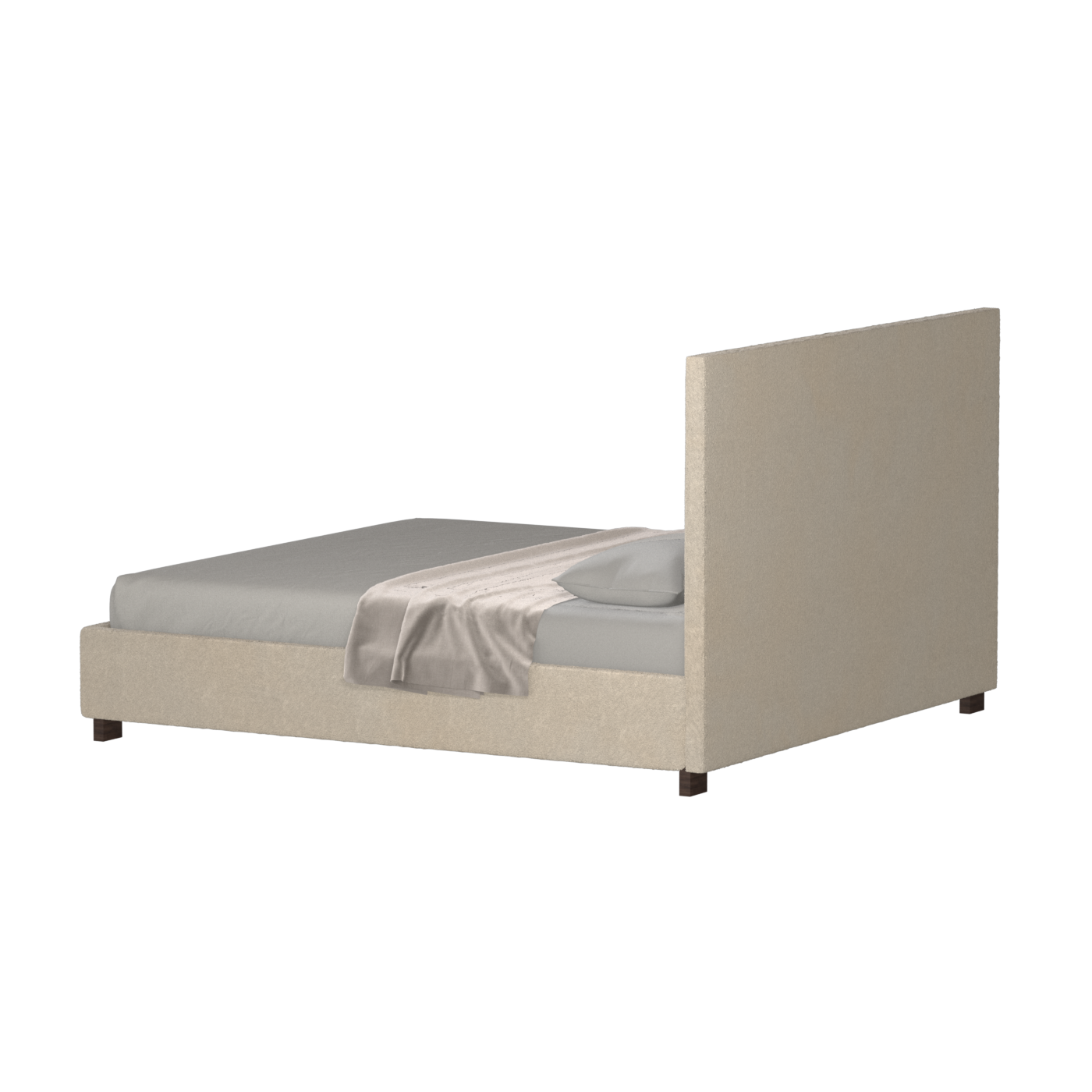 Lit à tête de lit haute Ava en tissu de luxe