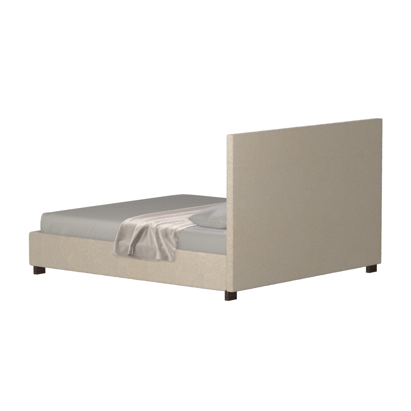Lit à tête de lit haute Ava en tissu de luxe