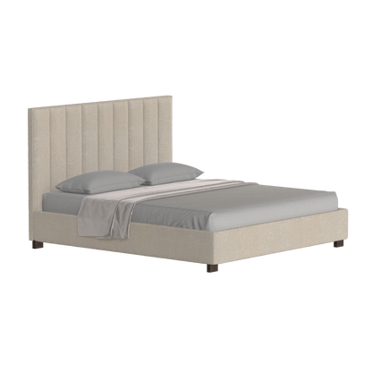 Lit à tête de lit haute Ava en tissu de luxe