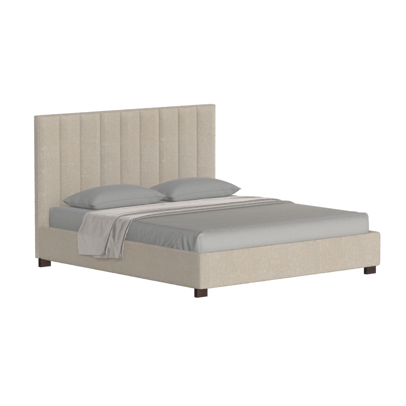 Lit à tête de lit haute Ava en tissu de luxe