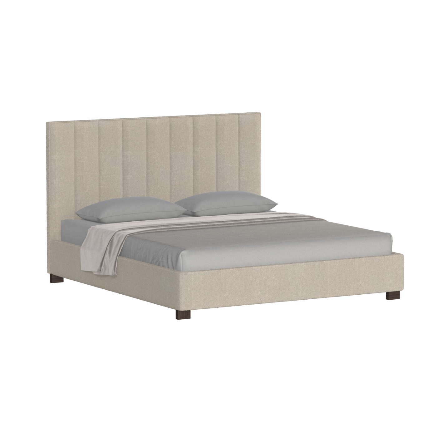 Lit à tête de lit haute Ava en tissu de luxe