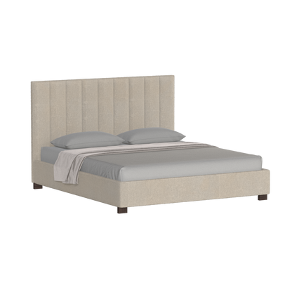 Lit à tête de lit haute Ava en tissu de luxe