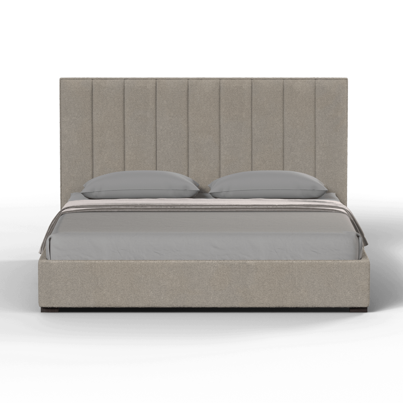 Lit à tête de lit haute Ava en tissu de luxe