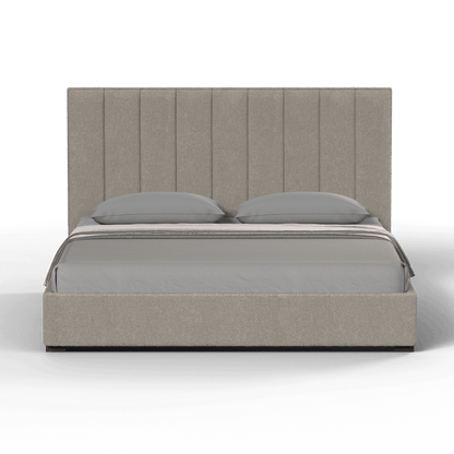 Lit à tête de lit haute Ava en tissu de luxe