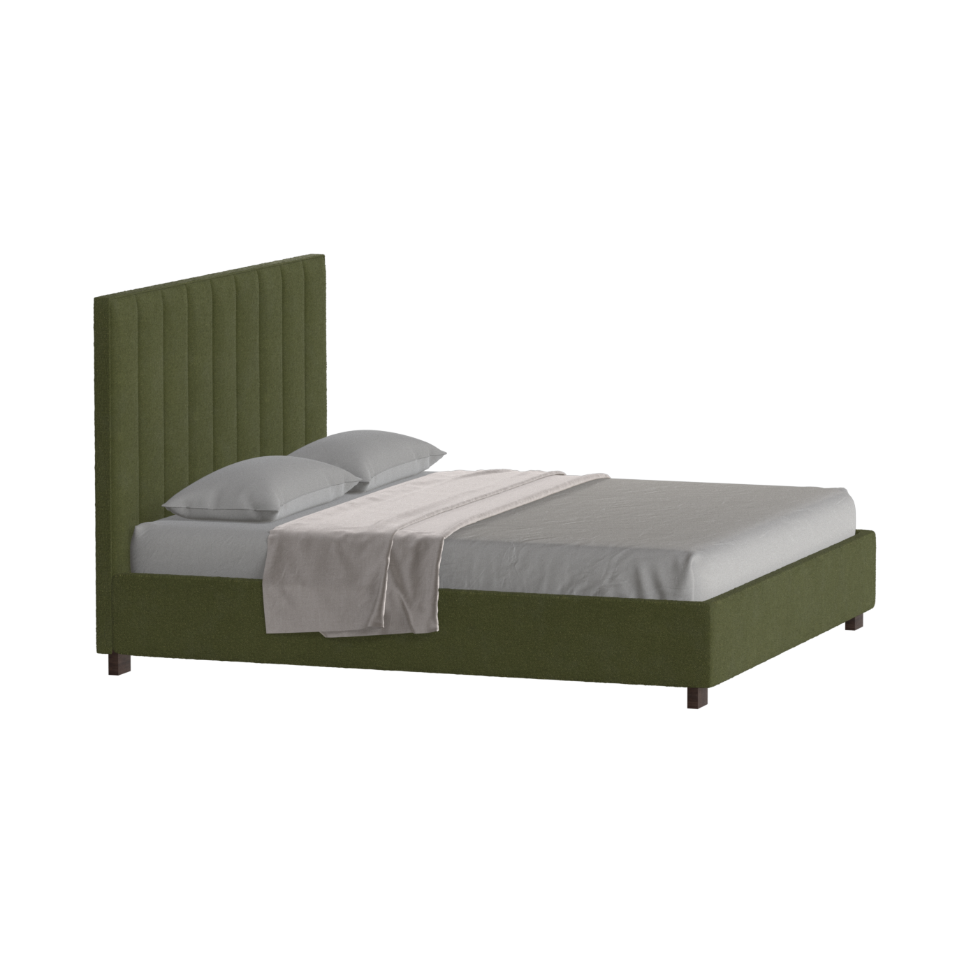 Lit à tête de lit haute Ava en tissu de luxe