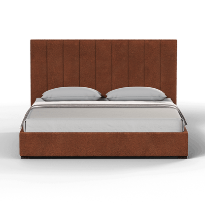 Lit à tête de lit haute Ava en tissu de luxe