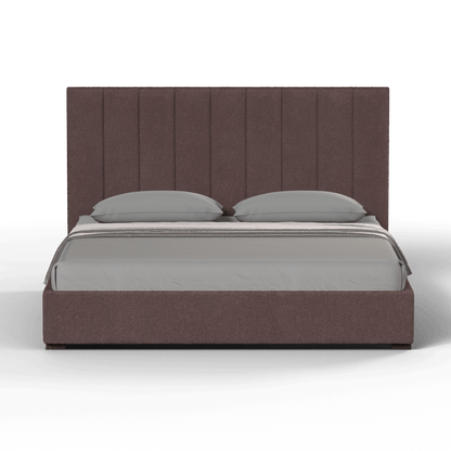 Lit à tête de lit haute Ava en tissu de luxe