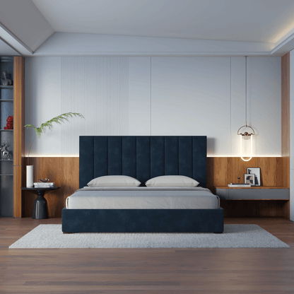 Ava High Headboard Bed in Luxe Fabric