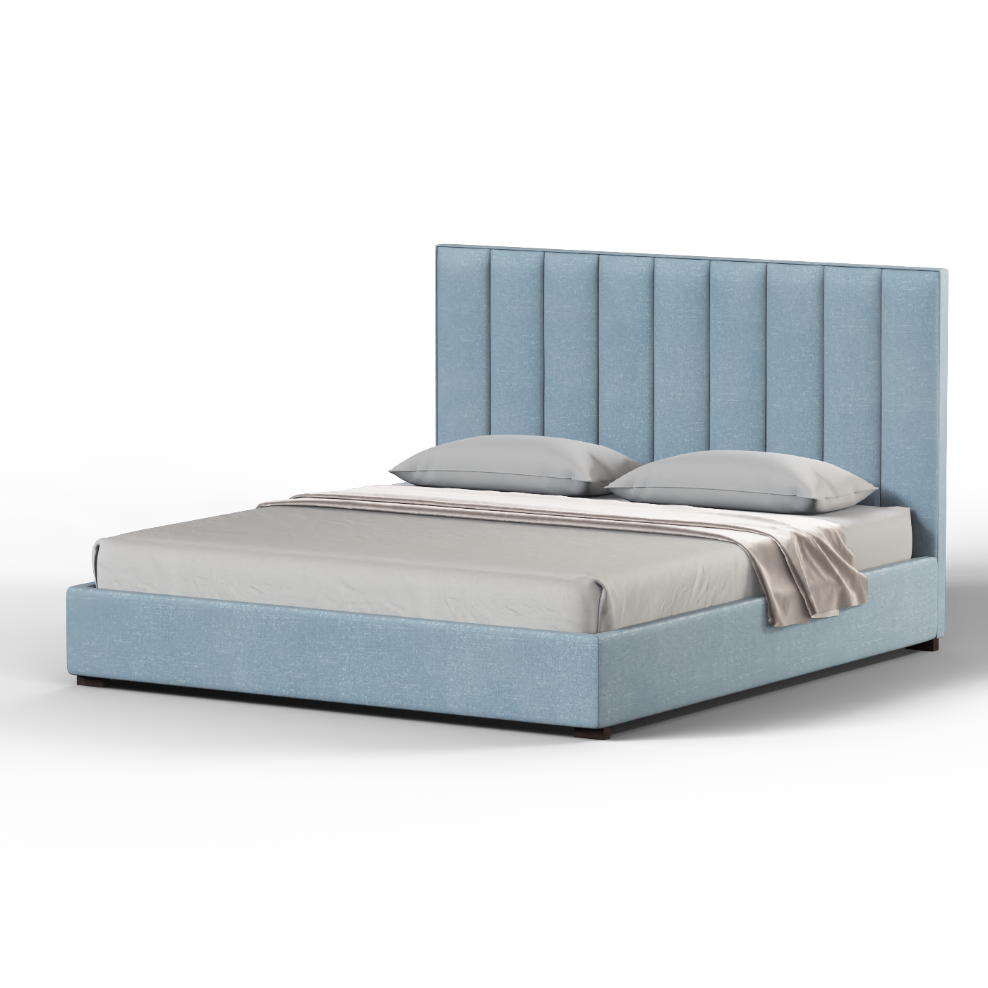 Ava High Headboard Bed in Luxe Fabric