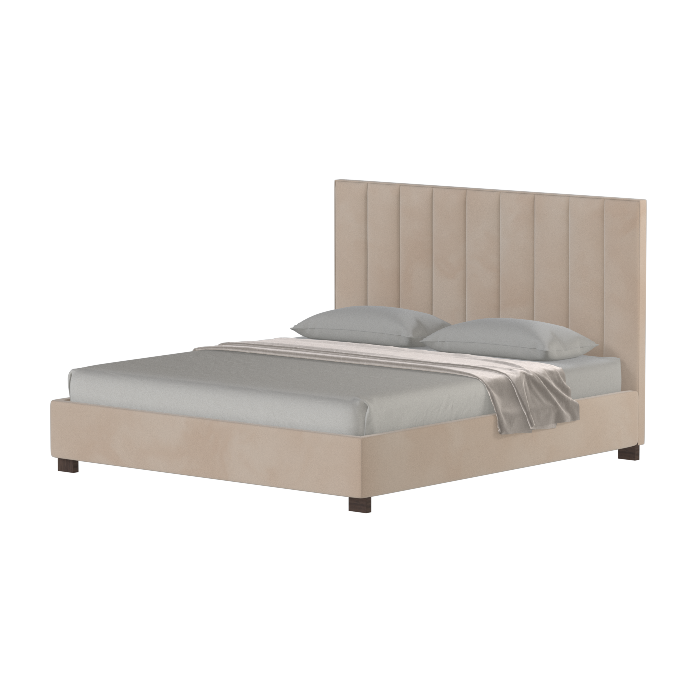 Ava High Headboard Bed in Luxe Fabric