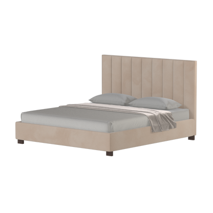 Ava High Headboard Bed in Luxe Fabric