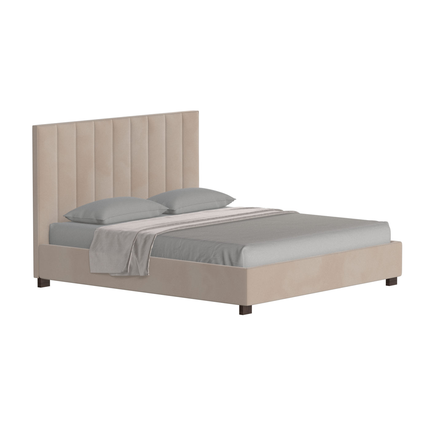 Ava High Headboard Bed in Luxe Fabric