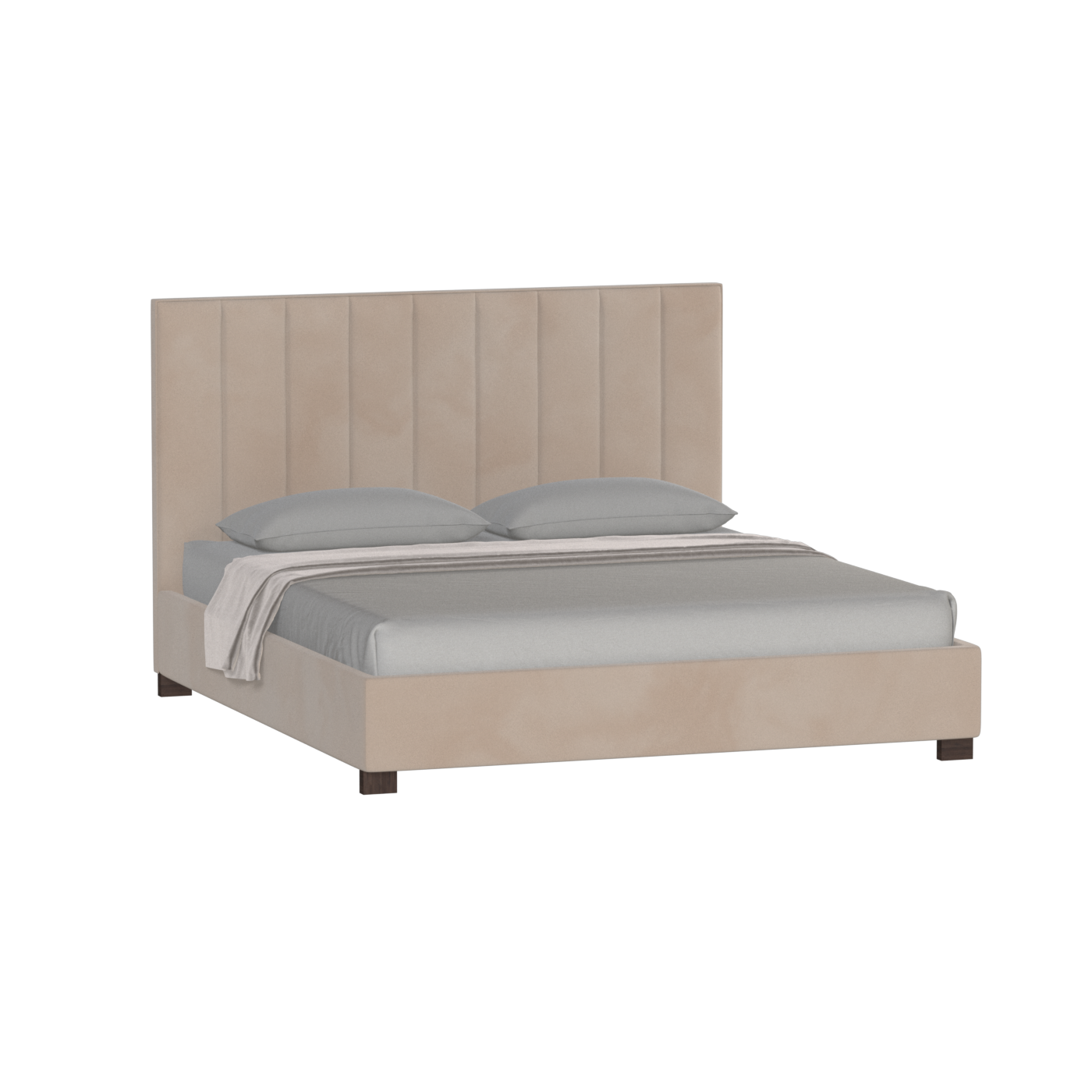 Ava High Headboard Bed in Luxe Fabric
