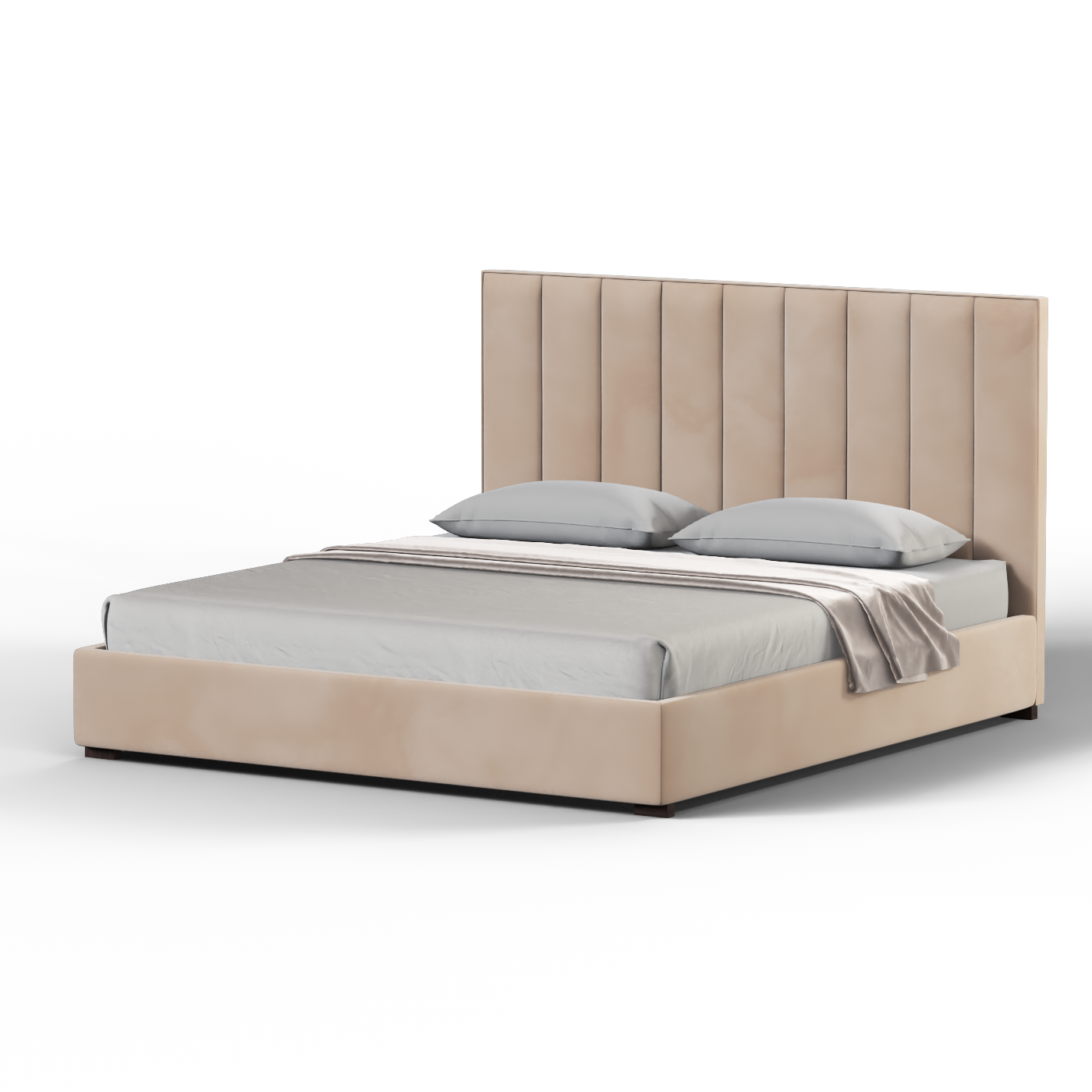 Ava High Headboard Bed in Luxe Fabric