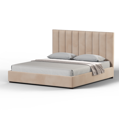 Ava High Headboard Bed in Luxe Fabric