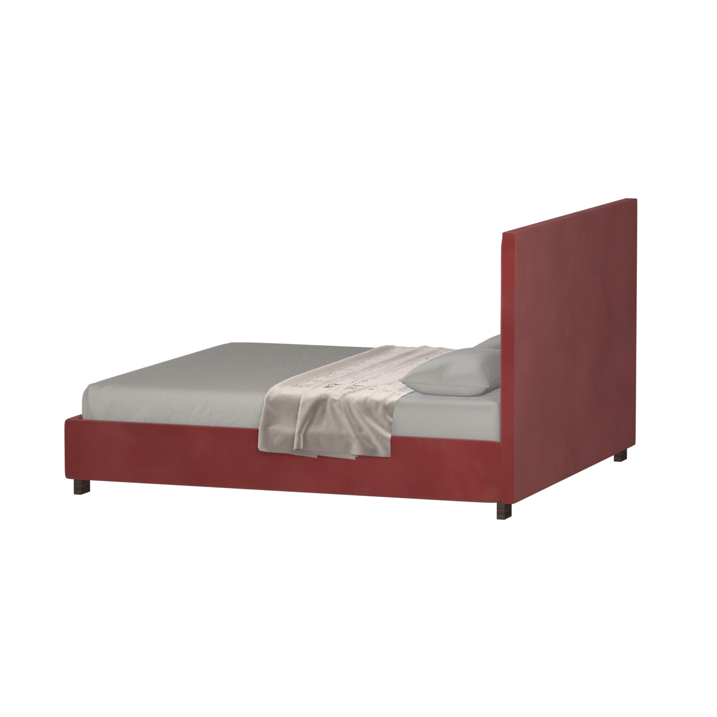 Ava High Headboard Bed in Luxe Fabric