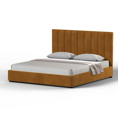 Ava High Headboard Bed in Luxe Fabric