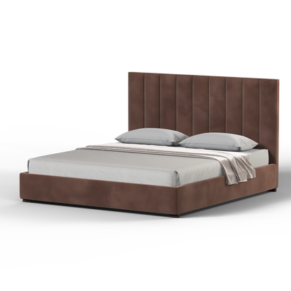 Ava High Headboard Bed in Luxe Fabric