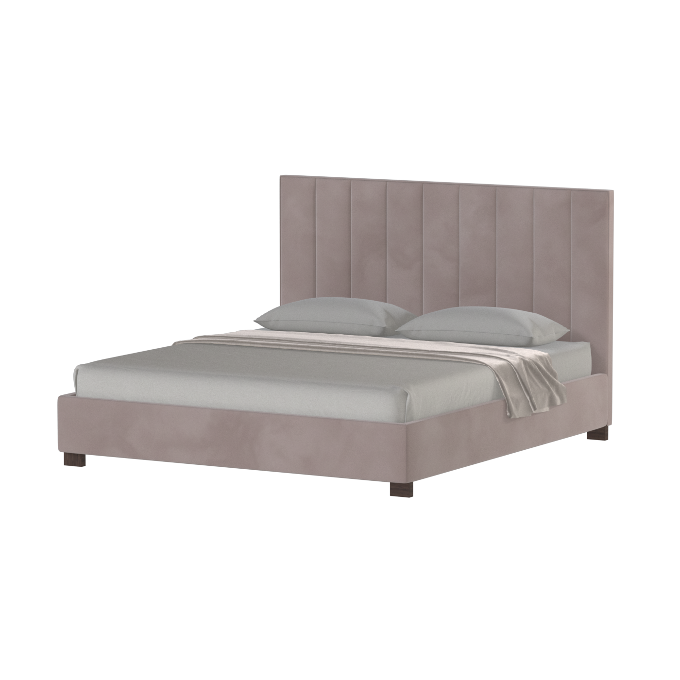 Ava High Headboard Bed in Luxe Fabric