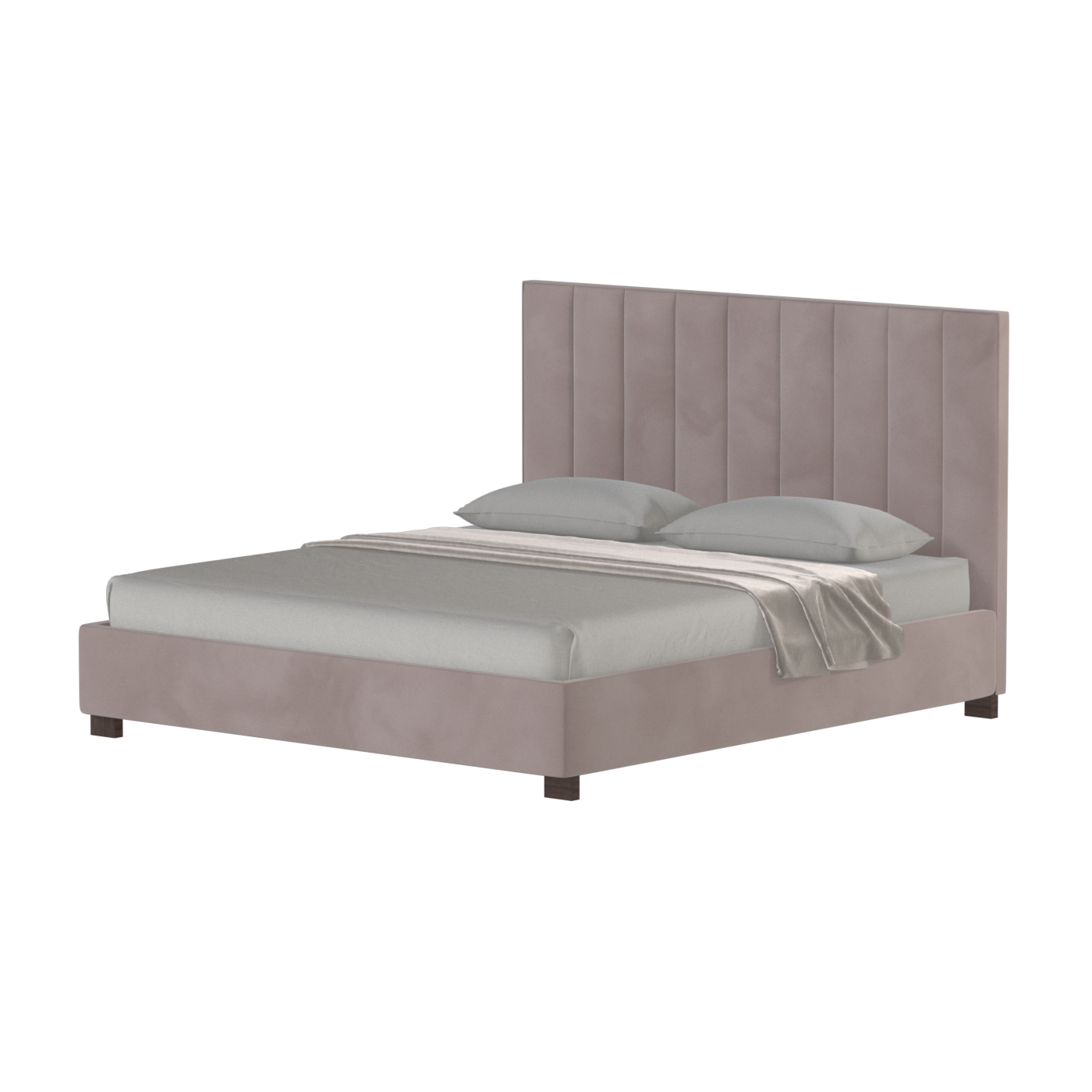 Ava High Headboard Bed in Luxe Fabric