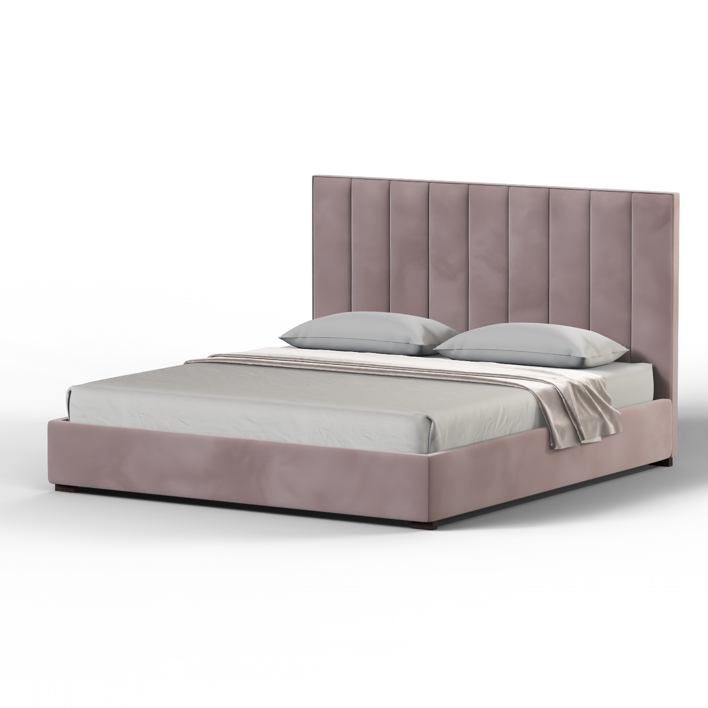 Ava High Headboard Bed in Luxe Fabric