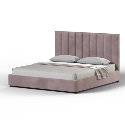 Ava High Headboard Bed in Luxe Fabric