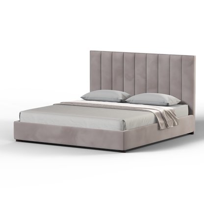Ava High Headboard Bed in Luxe Fabric