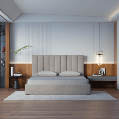 Ava High Headboard Bed in Luxe Fabric