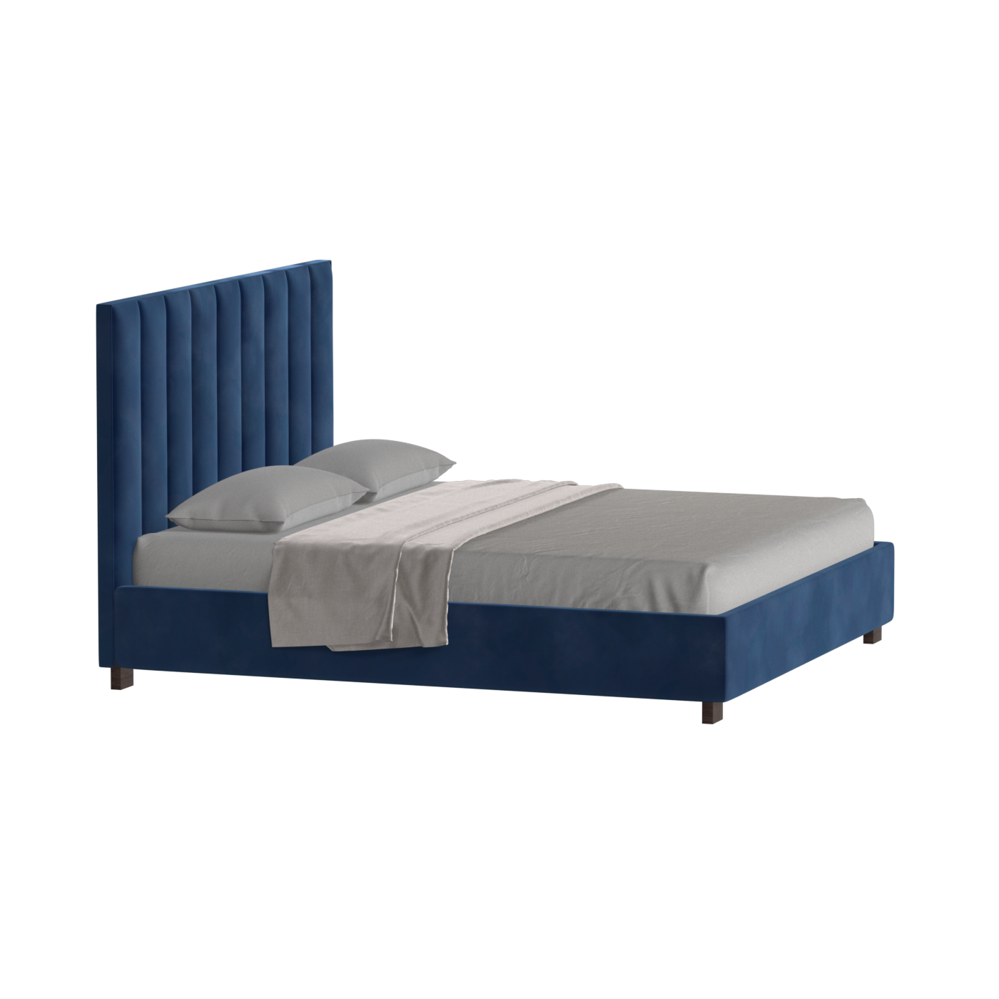 Ava High Headboard Bed in Luxe Fabric