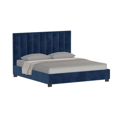 Ava High Headboard Bed in Luxe Fabric