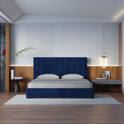 Ava High Headboard Bed in Luxe Fabric