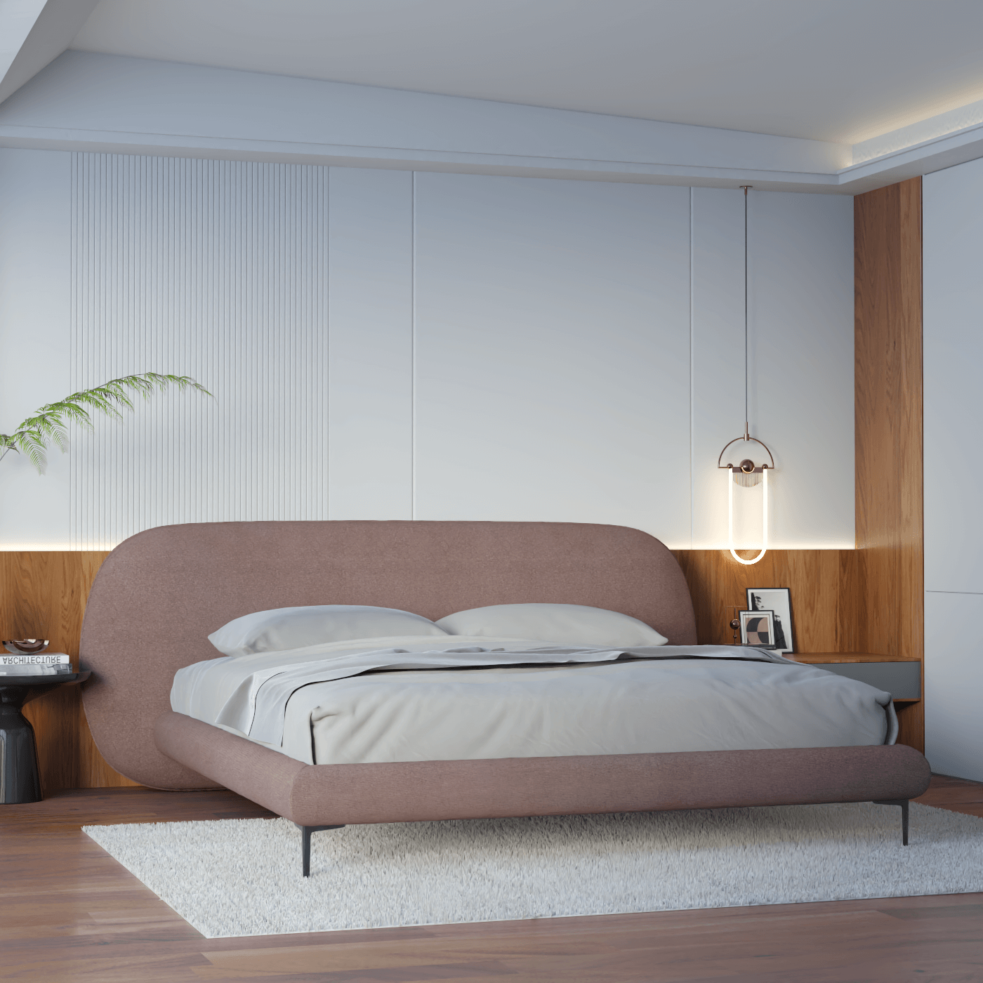 Bolzano Upholstered Bed with Curved Headboard