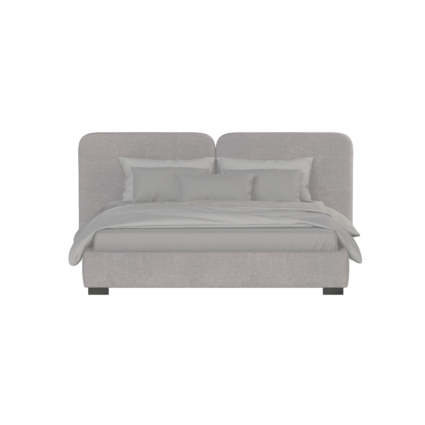 Lit double rembourré Chloé en tissu tissé doux